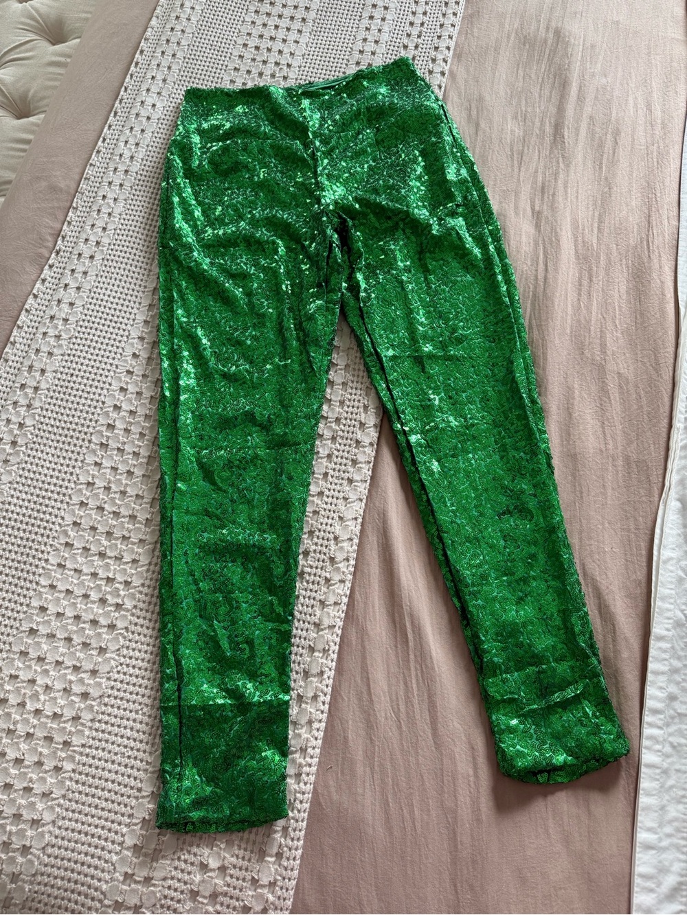 Tipsy Elves Green Sequin Leggings Size M